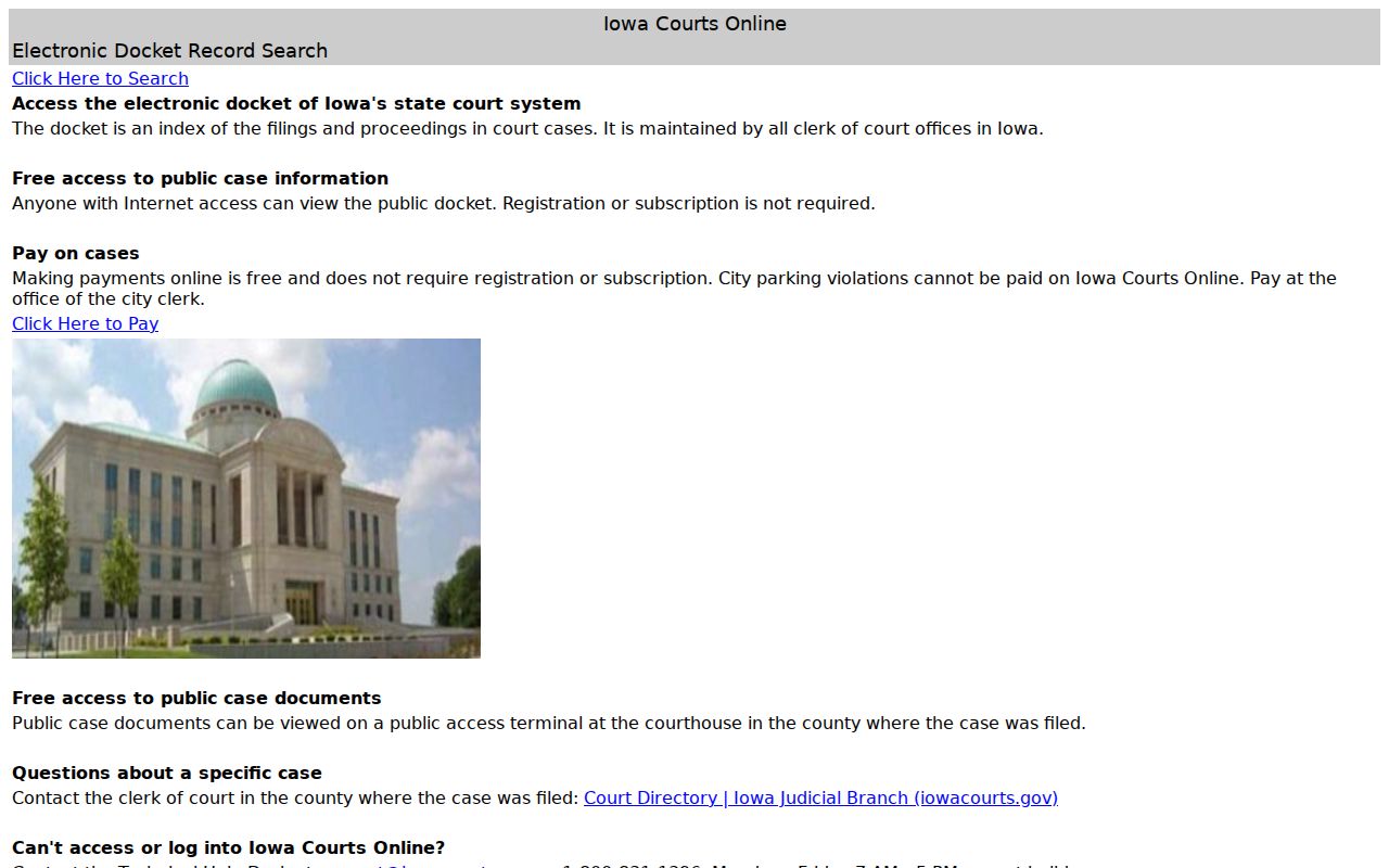Black Hawk County criminal court case search in Iowa Courts Online