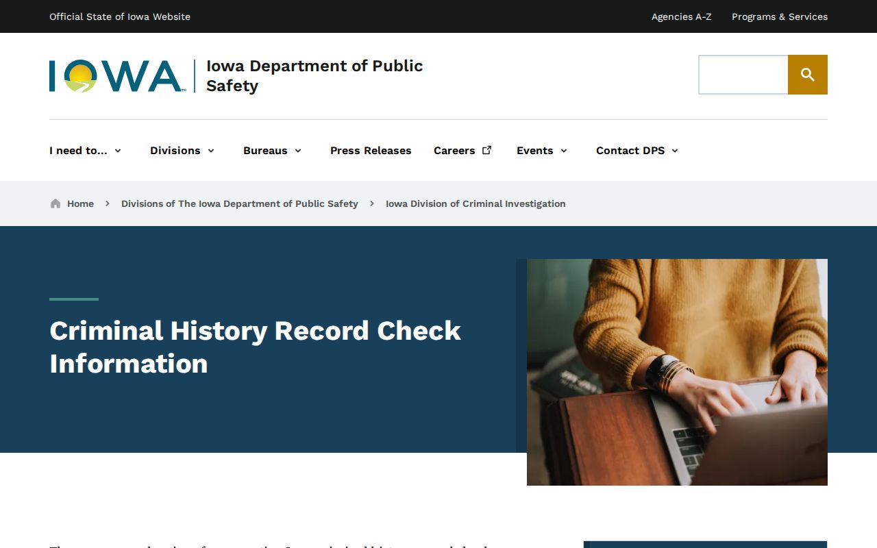 Black Hawk County criminal history DCI record check information