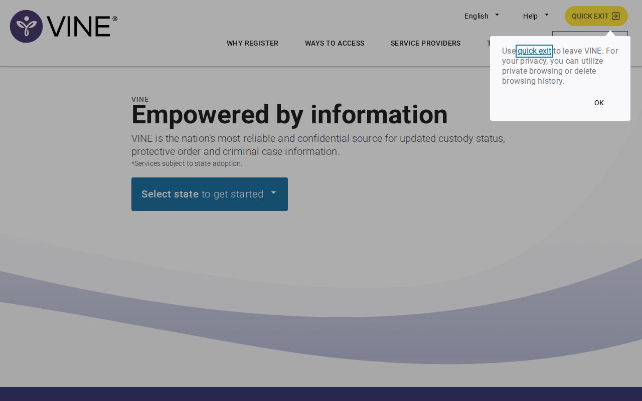 VINELink custody notification compared with Black Hawk County registry records